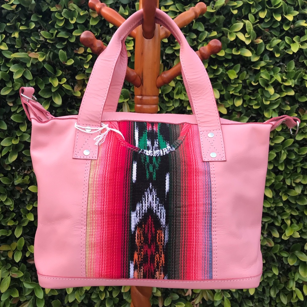 Nena and Co Pink Leather Sonia Carryall BNWT